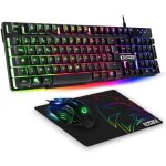 Pack 3 en 1 - empire gaming - mk800 - clavier semi - m�canique rgb - souris 2400 dpi - tapis de souris ...
