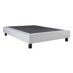 Empire - sommier tapissier 140x190 gris pieds bois massif