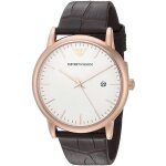 Emporio armani homme 43mm bracelet cuir marron quartz analogique montre ar2502