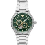 Emporio armani - montre hommes - automatique - multi - cadrans - bracelet acier inoxydable argent - ar60053 ...