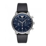 Montre - emporio armani - orologio cronografo - etanche 5 atm - bracelet cuir - homme