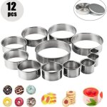Emporte - pices en acier inoxydable 12pcs cookies cutter rond pour ptisserie biscuits cookie fondant ...