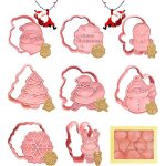 Emporte pices nol 8 pice 3d moule biscuit plastique moule  biscuits pour enfants moule cookie 3d ...