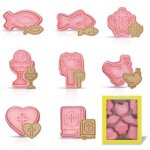 Emporte - pi�cesemporte piece communion8 pi�ces 3d moule biscuitchr�tien croix sainte calice poisson ...
