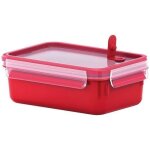 Emsa bo�te alimentaire clip & micro 1l - rectangulaire - rouge