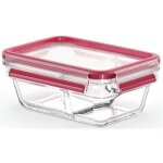 Emsa boîte clip & close 0, 8l - 2 compartiments - rectangulaire - rouge Emsa boîte clip & close 0, 8l - 2 compartiments - rectangulaire - rouge