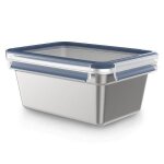 Emsa bote clip & close 2l - rectangulaire - inox