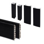 Emuca lot de 2 plinthes de cuisine plasline avec raccords hauteur 100mm 2 profils longueur 2. 35m plastique ...