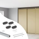 Emuca kit de ferrures pour flow2 2 portes coulissantes et armoire  fermeture souple avec rails encastrs ...