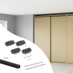 Emuca kit de ferrures pour flow2 2 portes coulissantes et  fermeture souple avec rails encastrs 235m ...
