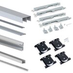 Emuca kit de ferrures pour placard 90 2 portes coulissantes et armoire  fermeture souple, profil vall, ...