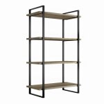 Emuca kit de lader kit dtagres avec cadre et tagres hauteur 1150mm acier peint noir et bois