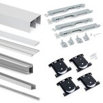 Emuca kit de quincaillerie pour placard 81 2 - coulissants et fermeture souple, profil aigu, paisseur ...
