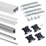 Emuca kit de quincaillerie pour placard 81 2 portes coulissantes  fermeture souple profil profond paisseur ...