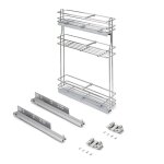 Emuca porte - bouteilles extractible supramax avec fermeture � amortie gauche 3 plateaux module 150mm ...