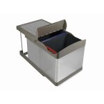 Poubelle coulissante automatique 2 x 16 l emuca - acier inox