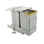 Emuca poubelle de recyclage  fixation infrieure et extraction automatique avec 2 conteneurs 14 litros ...