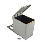 Emuca poubelle de recyclage  fixation infrieure et extraction manuelle avec 1 conteneur de 16 litres ...