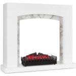 Encadrement de chemine - klarstein - studio frame ii - insert lectrique kamini - clairage led - blanc ...