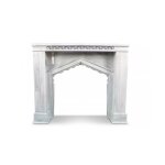 Encadrement manteau chemine bois cerus blanc 120x18x101cm - blanc - dcoration dautrefois