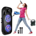 Pack sono enceinte 1200w active portable et autonome sur batterie ibiza columba1200 usb bluetooth - ruban ...