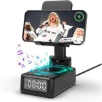 Enceinte bluetooth - 5 en 1 - reveil matinchargeur sans filsupport pliable - 1500macharge de 15 w - idee ...