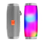 Enceinte bluetooth portable - sans fil - caisson de basse 10w - led colorée - gris - mains libres Enceinte bluetooth portable - sans fil - caisson de basse 10w - led colorée - gris - mains libres