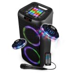 Enceinte dj - party karaok� sunset 208 - 600w usb / sd / pc bluetooth micro filaire 2x boomer � led rvb ...