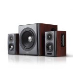 Enceintes edifier s350db - 2. 1 canaux - 150 w - amplificateur intgr - sans fil - marron