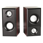 Enceintes dordinateur en bois avec son surround - marron