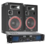 Enceintes passives - skytec - xen 3508 - noir - amplificateur spl500 2x250w - coffrage en bois