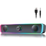 Enceinte pc barre de son pc alimentation usb jack 35 mm et bluetooth haut parleur pour ordinateur portable ...