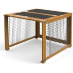 Enclos bois naturel 81x81x61cm pour lapins / poules toit imperm�able anti - uv. parc extensible petits ...