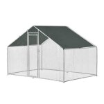 Enclos exterieur voliere cage pour animaux avec serrure armature acier galvanise 3 x 2 x 2 m argent vert ...