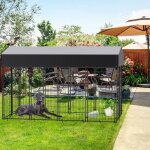 Enclos grande taille pour chiens xxl chenil pour chien Éxterieur cage chein parc en métal avec toit tissu ... Enclos grande taille pour chiens xxl chenil pour chien Éxterieur cage chein parc en métal avec toit tissu ...