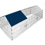 Enclos pour lapin bleu cage  lapin parc  lapin mtal extrieur 180x75 cm toit amovible avec bche protection ...