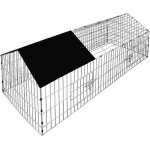 Enclos pour lapin noir cage  lapin parc  lapin mtal extrieur 180x75 cm toit amovible avec bche protection ...