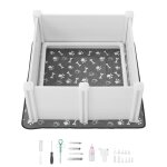 Enclos de mise bas - duoku - kh - cw02 - g - 98�98�46 cm - tapis urine lavable - porte ajustable