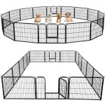 Parc pour chien 16 panneaux m�tal 488x164x60 cm barri�re dexercice int�rieur / ext�rieur pour chien chat ...