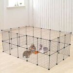 Enclos pour petits animaux 2 niveaux 142. 24 x 71. 12 x 73. 66cm parc extensible cage grille clapier ...