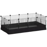 Enclos pour petits animaux - pawhut - 12 panneaux modulables - tapis �tanche - acier - 120 x 60 x 40 ...