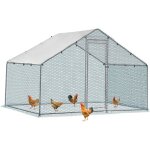 Enclos poulailler 4m� en pente - 2x2x2m avec toit imperm�able parc grillag� ext�rieur pour poules lapins ...