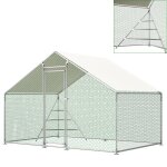 Enclos poulailler 6m� parc grillag� 3x2x2m en m�tal avec grille descalade int�gr�eserrure de s�curit� ...