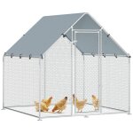 Enclos poulailler ext�rieur - pawhut - 4 m� - b�che oxford 420d anti - uv acier galvanis� - pour 4 � ...