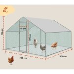 Enclos poulailler - non spcifi - 4m2 - mtal - toit impermable - pour 4 poules