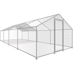 Enclos � poules 24 m� parc grillag� 8 x 3 x 2 m acier galvanis�