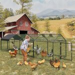 Enclos pour poules - toys selling - cl�ture ext�rieure avec serrure - toit dombre - 4x1x1m