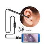 Endoscope nettoyage oreille prise 3 en 1 usb / micro usb / type - c camera cuillre