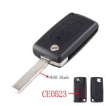 Energy01 hu83 ce0523 - 2 boutons coque cl� peugeot peugeot 207 307 308 407 408 3008 5008 citroen c2 c3 ...