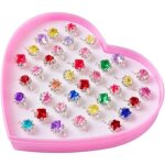 Enfants rglable anneaux dans la bote princesse semblant bijoux anneaux set bijoux robe up jouer jouets ...